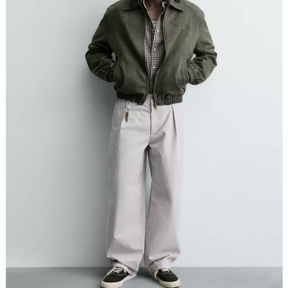 Zara Olive Bomber Jacket